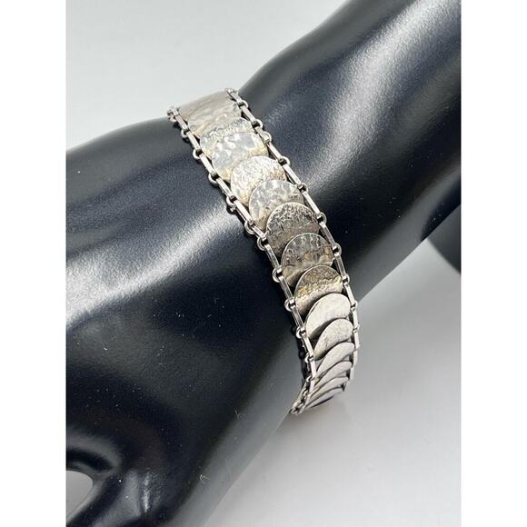 Silpada Retired 925 Sterling Silver Simply Sequin Disc Coin Link Bracelet B2829 - Picture 2 of 12